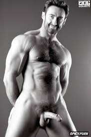 Image of big penis, big bush, some body hair, nice abs, uncut tattooed arms  perfect face big erect penis hugh jackman face - spicy.porn