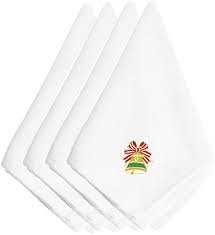 Amazon.com: Caroline's Treasures EMBT2410NPKE Christmas Green and Gold Bell  Embroidered Napkins Set of 4 Napkin Cloth Washable, Soft, Durable, Table  Dinner Napkins Cloth for Hotel, Lunch, Restaurant, Weddings, P : Caroline's  Treasures: