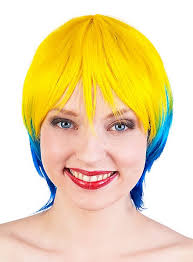 Festival Wig yellow-blue