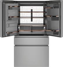 This can be a challenging mixture for brands to decipher. Cafe Modern Glass 27 6 Cu Ft 4 Door French Door Refrigerator Platinum Glass Cve28dm5ns5 Best Buy