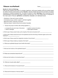 Choose the most correct single answer 1. Tissue Worksheet