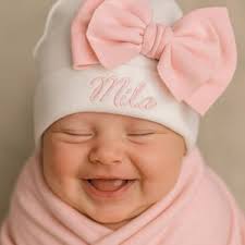 Cream Newborn Girl Hat
