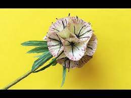 Abc Tv How To Make Scabiosa Pods Paper Flower From Crepe Paper Craft Tutorial Youtube Paper Flowers Crepe Paper Flowers Tutorial Crepe Paper