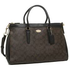 Coach Black And Brown Purse Coach Signature Print Morgan Large Satchel Shoulder Bag Crossbody Brown Black Brown Purses Satchel Tote Satchel