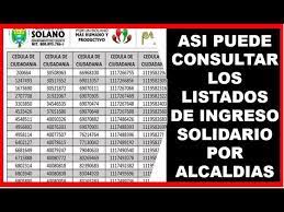 Hasta el momento 2.616.744 personas han recibido esta ayuda que se extenderá de manera. Listados Ingreso Solidario Con Banco Pagador Octubre