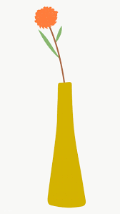 Download Premium Png Of Orange Doodle Flower In A Yellow Vase On