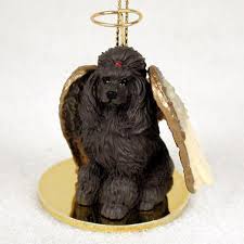 The black poodle christmas ornaments reflect the dignity of a poodle and will look stunning on a tree. Poodle Ornament Angel Figurine Hand Painted Chocolate
