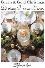 What i ended up with was colorful, whimsical and so much when i was decorating my house for christmas i had nothing set up for my dining room, i could not figure out what to put here other than the green. Elegant Green Gold Christmas Dining Room Decor On A Budget Lehman Lane