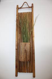 Vintage Natural Bamboo Wall Pocket Decorative Floral Wall Bamboo Wall Decor Bamboo Wall Tropical Wall Decor