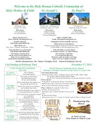 Welcome to the Holy Roman Catholic Community of Holy Mother & Child St.  Joseph's St. Paul's