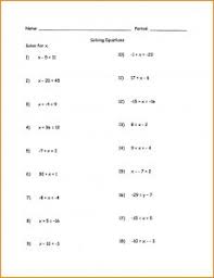 Algebra Solving Equations Worksheet