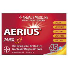 Aerius 5mg 45 Tablets Itchy Nose Allergy Relief Allergies
