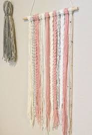 Yarn Wall Hanging Woven Wall Hanging In Dusty Rose Pink Nursery Girls Room Decor Woven Tapestry Modern Nur Yarn Wall Hanging Wall Hanging Diy Yarn Wall Art