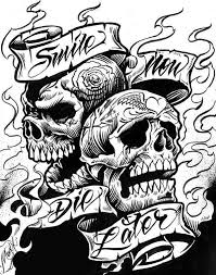 Tattoo Flash Skull Skull Rose Tattoos Skulls Drawing Skull Tattoo Design