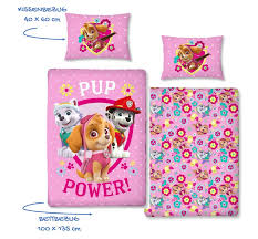 Paw Patrol Madchen Bettwasche Kinderbettwasche Babybettwasche Flanell Biber Rosa Pink Pup Power Wende Kinderbettwasche Kissenbezug 40x60 Kinder Bett