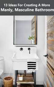 This bathroom decor idea absolutely will make you stay awhile. 13 Ideas For Creating A More Manly Masculine Bathroom