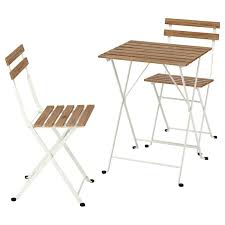 Tarno Table 2 Chairs Outdoor White Light Brown Stained Ikea In 2020 Outdoor Dining Furniture Outdoor Folding Chairs Outdoor Furniture Sets