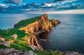 In 1909 quite a huge lighthouse was built at the very tip of the durinish peninsula and has bee a tourist magnet ever since. Sunset At The Neist Point Lighthouse Scotland Uk Stock Photo Picture And Royalty Free Image Image 87983823