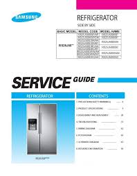 This refrigerator has a basic wiring diagram showing power going through the defrost timer, compressor and compressor start components. Samsung Rs25j500dbc Rs25j500dww Rs25j500dsr Rs25j5008sp Service Manual Repair Guide Refrigerator Service Samsung
