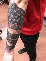 To all the proud patriotic americans, it represents national pride. Arm Flag Tat American Flag Sleeve Tattoo American Flag Forearm Tattoo Best Sleeve Tattoos