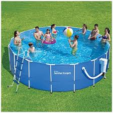 Summer Escapes Br 17 X 52 Metal Frame Pool With Ladder Swimming Pools Summer Waves Summer Escape