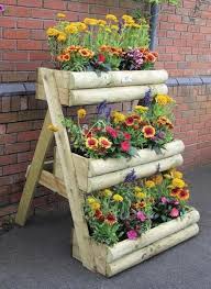 Wooden Flower Pots Ideas Wooden Flowers Wooden Garden Planters Flower Pots