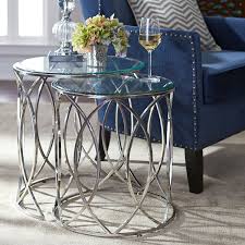 Elana Silver Stainless Steel Round Nesting Tables Pier 1 Imports Stainless Table Nesting Tables Accent Table Decor