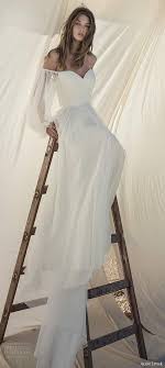 Off Shoulder Bishop Sleeve Wedding Dress Alon Livne White Fall 2020 Wedding Dresses Athena Bridal Collection Wedding Inspirasi In 2020 Pleated Wedding Dresses A Line Wedding Dress Wedding Dresses