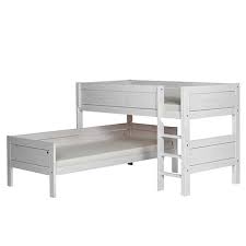 Letto a castello basso per bambini bianco con scaletta dritta o inclinata. Letto Castello Angolo Basso Lifetime E Sponda Di Protezione
