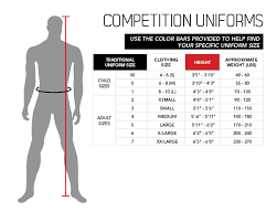 size chart competition uniforms century martial arts