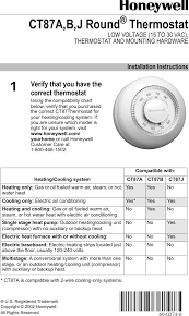 Old honeywell thermostat wiring diagram source: Honeywell Thermostat Ct87a Users Manual 69 0274 Ct87a B J Round