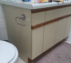 Whoever it was, my guess is. Bathroom Update How To Paint Laminate Cabinets The Penny Drawer