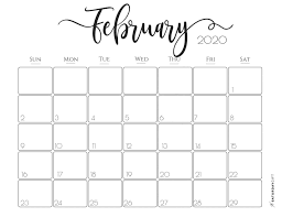Elegant 2020 Calendar February Free Printables Pretty Printable Planner Sheet Planning In 2020 Calendar Printables Monthly Calendar Printable January Calendar