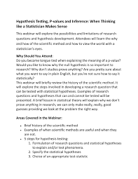 In many cases, researchers might draw a hypothesis from a specific theory or build on previous research. Hypothesis Testing P Values And Inference When Thinking Like A Statistician Makes Sense By Compliance Online Issuu