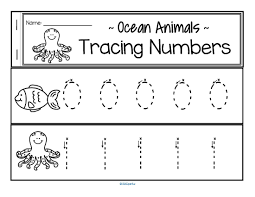 This Is A Set Of Simply Designed Number Tracing Strips For Early Learners 0 20 With An Ocean Animals Theme Large Dotte Ocean Animals Ocean Activities Ocean