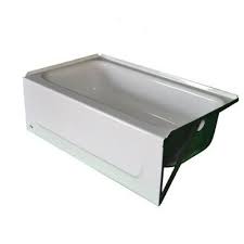 Bootz Industries Honolulu 46 5 In Right Drain Rectangular Alcove Soaking Bathtub In White In 2020 Soaking Bathtubs Mobile Home Bathrooms Soaking Tub