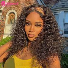 Just let your hair down and fill it with many layers of thick and wavy curls. Human Hair Headband Wigs Short Curly Hair Bob Wig Alipearl Hair