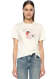 Beymen Club Beyaz Kadin Beyaz Tasli Baskili Onu Bagcikli T Shirt 622347 Beymen Kadin Kadin Tisort Unluler