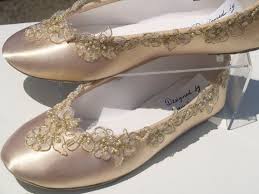 Champagne Wedding Flats Shoe Elegantly Gold Trimmed Champagne Bridal Flat Shoes Gold Wedding Shoes Gold Sandals Wedding Wedding Shoes Flats