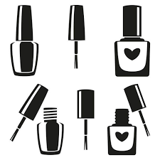 Black And White Nail Polish Silhouette Set Vector Art Illustration White Nail Designs Black And White Nail Designs White Nails