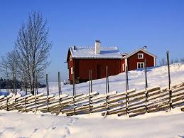 We werden dinsdagochtend wakker en openden onze gordijnen en werden. Winter In Zweden Foto S Toepassingen Falu Rodfarg Pure Paint Eerlijke Verven