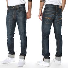 Details About Nudie Mens Slim Fit Stretch Jeans Thin Finn Cold Denim Organic