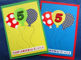 Birthday Card For 16 Year Old Boy Age 5 Birthday Card With Balloons Blue And Yellow Cards With Balloons For 5 Year Old Boy Or Girl Old Birthday Cards Birthday Cards Diy Kids Birthday Cards