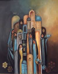 Acrylic On Canvas Art Painting Egyptian Art Middle Eastern Art