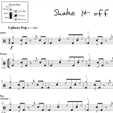 shake it off taylor swift drum sheet music