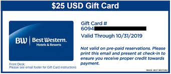 Best western rewards ® members must complete one eligible stay to earn a $20 best western travel card ®. Update Free Best Western 25 Gift Card Received Loyaltylobby