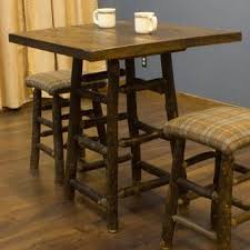 Hickory Log Pub Table With Matching Pub Stools Cabin Decor Pub Table And Stools Rustic Pub Table Pub Table