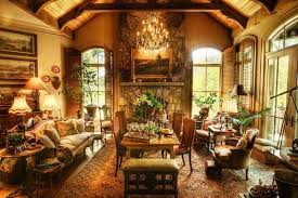 Rich Interior Design And Decor In Vintage Style Enhanced By Gorgeous Lake Views Mediterranean Home Decor Tuscan Design Tuscan Decorating