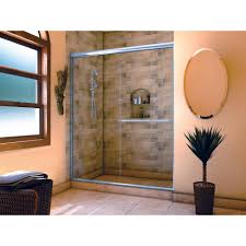 Holcam Distinctive 60 In X 70 1 2 In Semi Frameless Sliding Shower Door In C Frameless Sliding Shower Doors Sliding Shower Door Frameless Bypass Shower Doors
