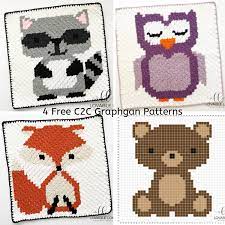 Posted on october 23, 2017 by knitting free. 4 Free C2c Crochet Graphgan Patterns Featuring Woodland Animals